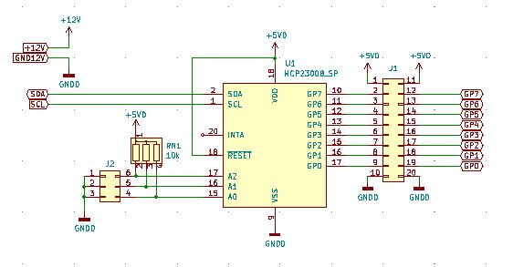 Aufsteckplatine MCP23008